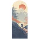 Wallsticker vægpanel solopgang over pagoden - Roze - narrow