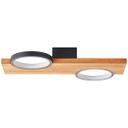 Deckenleuchte Elena, braun, 40x25 cm, Holz LED-Deckenleuchte, dimmbar
