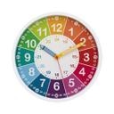 Lernuhr für Kinder Regenbogen | Wanduhr mit Lernzifferblatt | bunt, Ø25cm