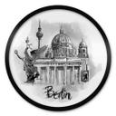 Póster Berlín - Blanco y negro - Redondo - Love your City