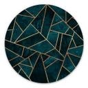 Tableau sur alu-Dibond rond Fredriksson - Pierre précieuse bleu-vert 