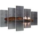 5 stykke lærredsprint, Zen Spa Candle Wood