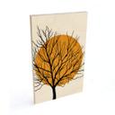 Cuadro de madera Kubistika - Sol dorado detrás de un árbol