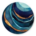 Tableau sur verre SpaceFrog Designs - bleu et or