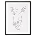 Plakat Line Art - Elskende, der holder hinanden i hånden - Lizde