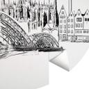 Fototapet - Rundt Love your City - Köln Sort og hvid - vliesetapet/selvklæbende non-woven tapet