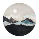 Tranquilo paisaje de montaña al atardecer póster - SpaceFrog Designs - Redondo