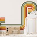 Wallsticker retro stribe form sæt (6 dele) | regnbuefarver