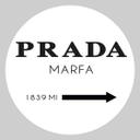 Muursticker Rond Prada Marfa