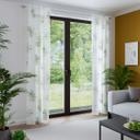 Gardine mit floralem Design - Halbtransparenter Vorhang - Schlaufenschal