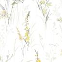 Ikke-vævet tapet blomster, blade blomstret natur mat i hvid gul