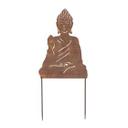 Buddha Gartenstecker Edelrost Optik Metallschild - 29x65x1 cm