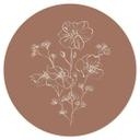 Vinilo decorativo Wild Rose Bouquet Mocha Mousse - Ilustración de anís - Redondo