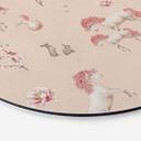 Fortryllede enhjørninger med kirsebærblomster Wallsticker - Kikki Belle - Rund – print på aluminium