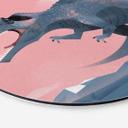 Vægcirkel Braun - Giganotaurus Dinosaur – print på aluminium (Alu-Dibond)