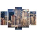 Lærredstryk 5 stykker, City New York Manhattan