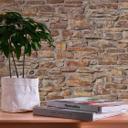 naturstenstapet beige gul - non-woven tapet stenvæg brun - industrielt tapet