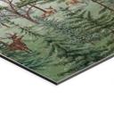 Skovens dyr i en grøn alpin skov - Kikki Belle – print på aluminium (Alu-Dibond)