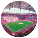 Fototapet - Rundt FC Bayern Stadion Choreo om dagen - vliesetapet/selvklæbende non-woven tapet