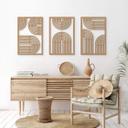 3D paneles de pared de madera arco iris - geométrica (3 piezas) - MDF naturaleza