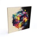 Cuadro de madera Heine - Cubo mágico - Cubo de Rubik - Cuadrado