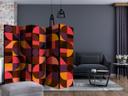 Rumdeler - Geometrisk mosaik (rød), 3-delt