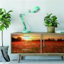 Muurprints Klaprozen bij Zonsondergang Panorama
