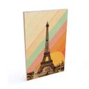 Cuadro de madera Bodart - Torre Eiffel retro con arco iris