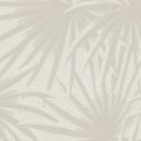 Papel pintado Selva gris claro crema - Papel pintado no tejido con hojas