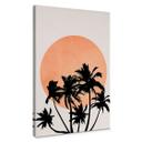Lienzo Palmeras frente al sol naranja - Kubistika