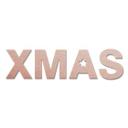 Alu-Dibond Bogstaver - Kobbereffekt - XMAS – print på aluminium (Alu-Dibond)
