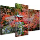 3 stykke lærredstryk, Japan rødt landskab