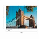 LondonBridge arkitektonisk tapet i blåbeige - non-woven tapet Designwalls 2 - 2,55 x 3,5 m
