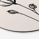 Billede af Line Art Poppy - Cats & Dotz - rund – print på aluminium (Alu-Dibond)