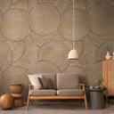 Ikke-vævet tapet 3D cirkler beige brun mat udtrækkelig 1,59 x 2,80 m ikke-vævet tapet vægmaleri