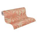 Papel pintado Selva beige claro brillante rojo - papel pintado con motivos vegetales