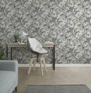 Blomstertapet, non-woven tapet Novamur Jackie beige, sort