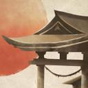 Templo japonés al amanecer | fotomural arte asiático - Roze