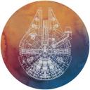Selbstklebende Vlies Fototapete - Star Wars Millennium Falcon - 125 x 125 cm