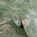 Papel pintado selva arena verde oscuro - diseño de plantas exóticas 