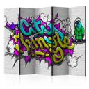 Rumdeler - Graffiti - Urban jungle, 5-delt - 225x172 cm