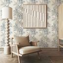 Non-woven tapet i beige træer blade jungle blomster natur 