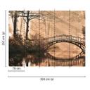 foto tapet designwalls i brun og grøn non-woven tapet park bro natur