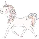 Sticker mural Kvilis - Illustration Licorne au galop