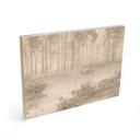 Houten Wanddecoratie bos bij het meer in beige mist - Ms Tiff
