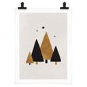 Póster de árboles de Navidad con estrellas - Póster de Navidad - Orara Studio