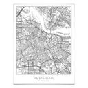 Póster mapa ciudad Amsterdam
