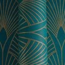 Livingwalls Fleecetapet, New Walls 50'er glam Art Deco Tapet Blå, Grøn, Metallic