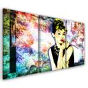 3 stykke lærredstryk, Audrey Hepburn farve
