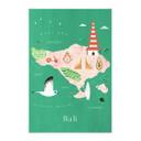 Tekstil plakat Kort over Bali - Rivers